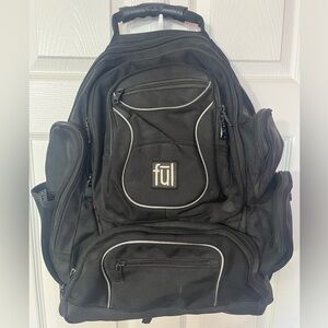 Ful Backpack multiple zip compartments adjustable straps lumbar cushion